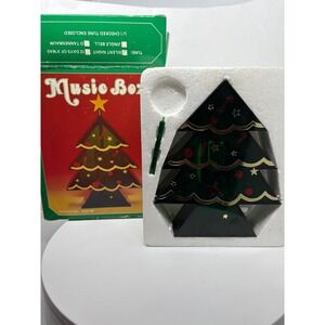 Linden Musical Box Christmas Tree Silent Night Tune‎ Vintage Holiday Decor